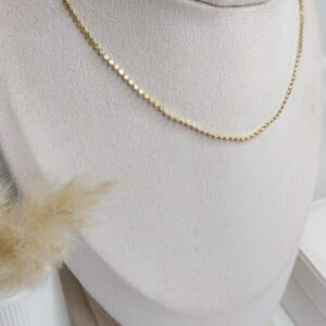 Colar mini bolinhas achatadas banhado a Ouro 18k