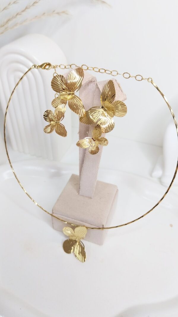 Conjunto borboletas banhado a Ouro 18k - Image 2