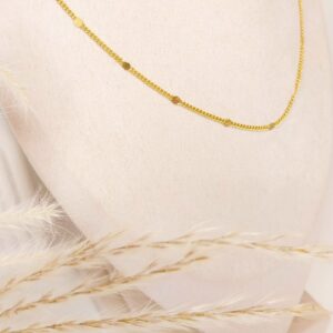 Colar mini medalhas intercaladas banhado a Ouro 18k