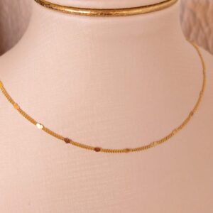 Corrente infantil coração amassado 35cm 074