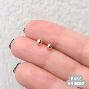 Brinco infantil bolinha 3mm