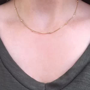 Corrente infantil veneziana 35cm e bolinha 2mm