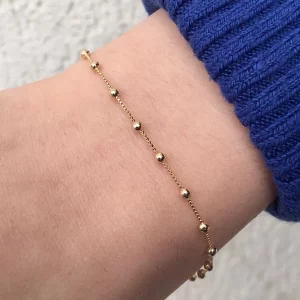 Pulseira infantil veneziana 13cm e bolinha 2mm